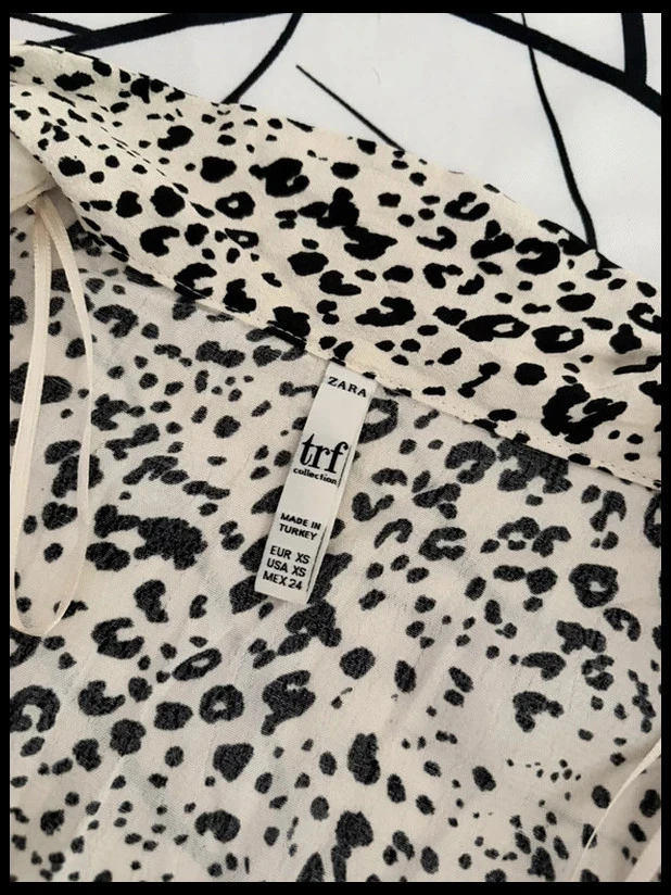 Camisa Zara TRF con estampado de leopardo ligera - Talla XS – photo 3
